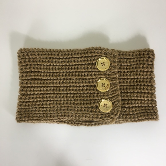 Michael Kors Accessories - Michael Kors Tan Knit Neck Winter Infinity Scarf